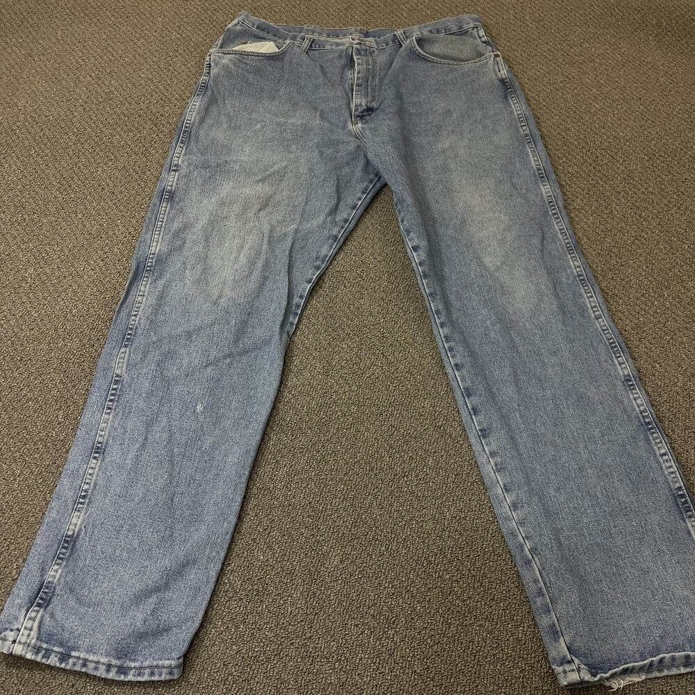 Wrangler Jeans Mens 40x34 Blue Denim Straight Leg 3500 Classic Fit Zip Fly